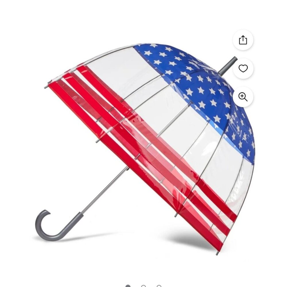 Totes Patriotic Bubble Umbrella – Stars & Stripes Edition - NWT